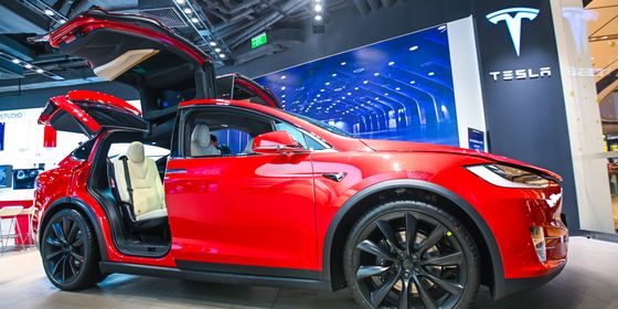 Tesla X on display at convention